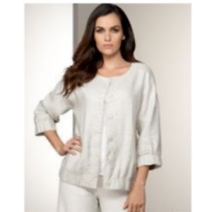 Eileen Fisher Twinkle Organic Linen Jacket size 1X